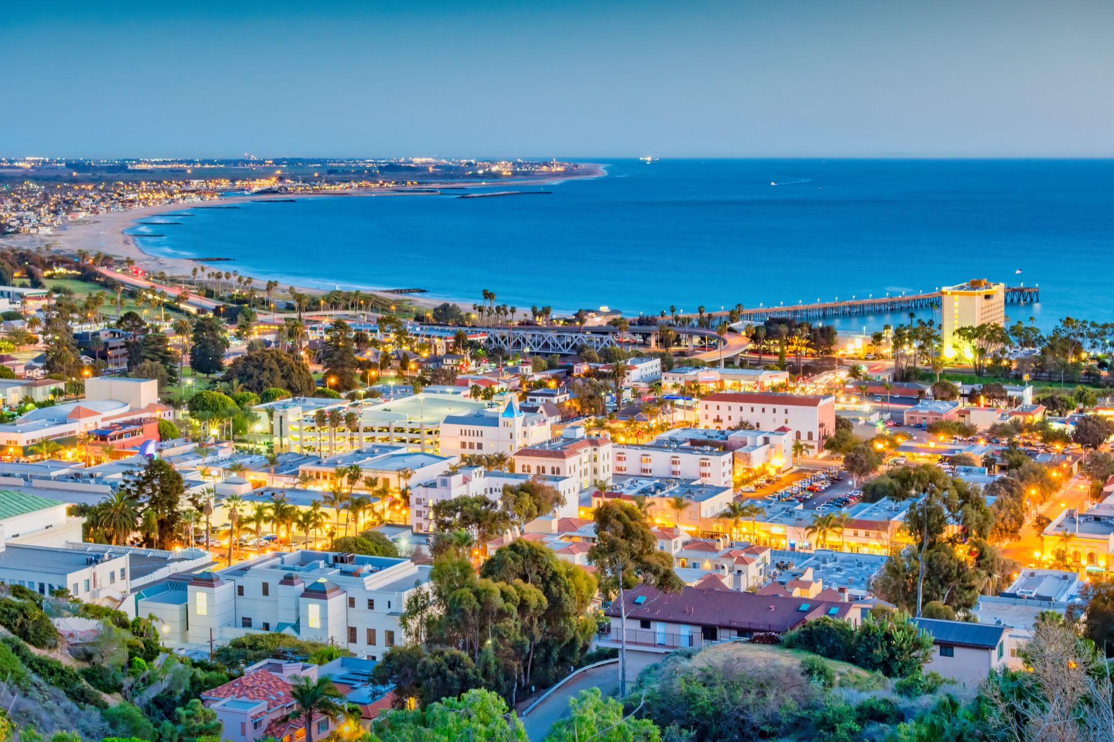 Downtown Ventura at dusk